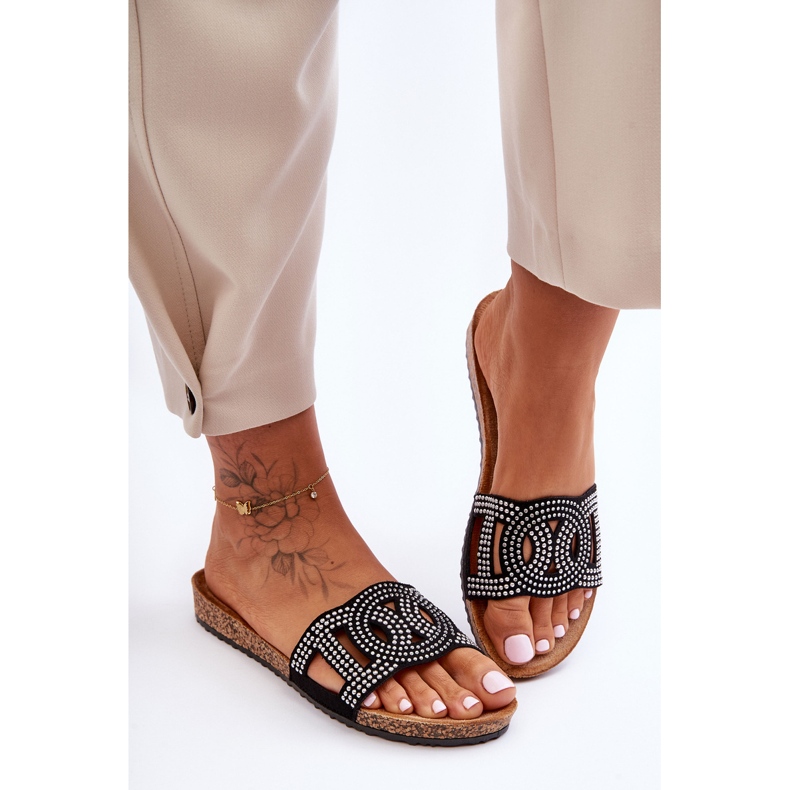 Chaussons Cloutés Femme Noir Evelins 2