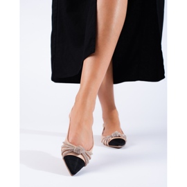 SHELOVET Ballerines beiges à talon ouvert Shlovet 3