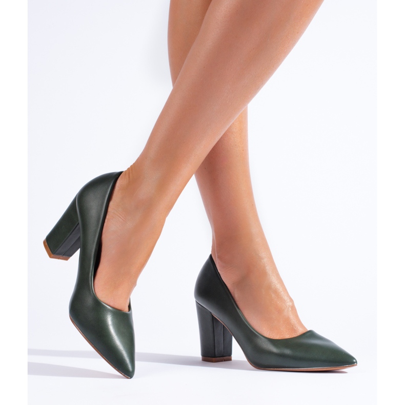 Escarpins à talons vert foncé de Shelovet 1