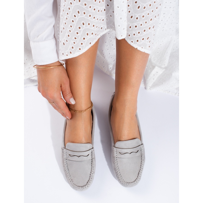 Mocassins en daim gris pour femmes de Shelovet 2 Mocassins en daim gris pour femmes de Shelovet 2