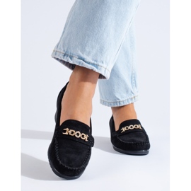 Chaussures compensées en daim noir de Shelovet le noir 2