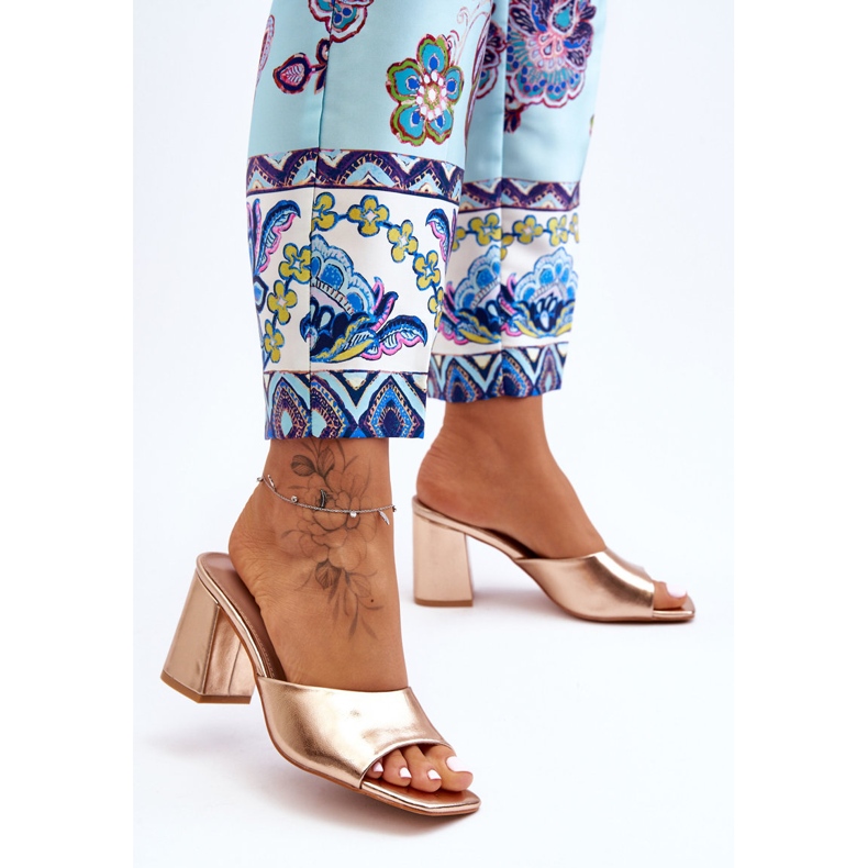 Chaussons Classiques Femme Cuir Or Rose Loara d'or 1