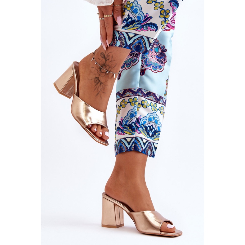 Chaussons Classiques Femme Cuir Or Rose Loara doré 2