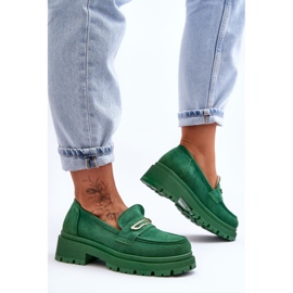 PS1 Mocassins à enfiler en daim pour femmes Vert Pure Love 1