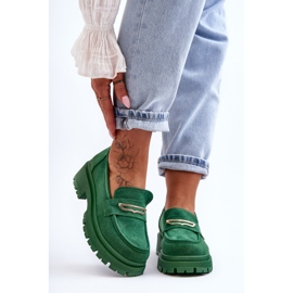 PS1 Mocassins à enfiler en daim pour femmes Vert Pure Love 4
