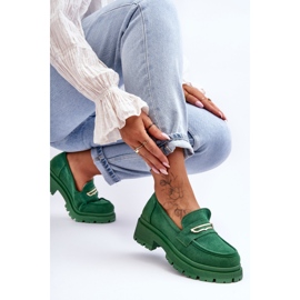 PS1 Mocassins à enfiler en daim pour femmes Vert Pure Love 2