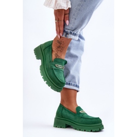PS1 Mocassins à enfiler en daim pour femmes Vert Pure Love 6