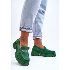 PS1 Mocassins à enfiler en daim pour femmes Vert Pure Love 5