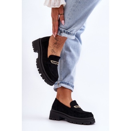 PS1 Mocassins à enfiler en daim pour femmes Noir Pure Love 2