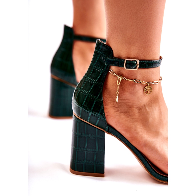 Sandales de serpent pour femmes motif vert 2