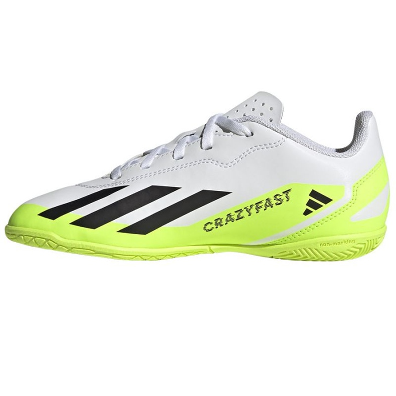 Adidas X Crazyfast.4 In Jr IE4065 chaussures de football blanche blanche 1
