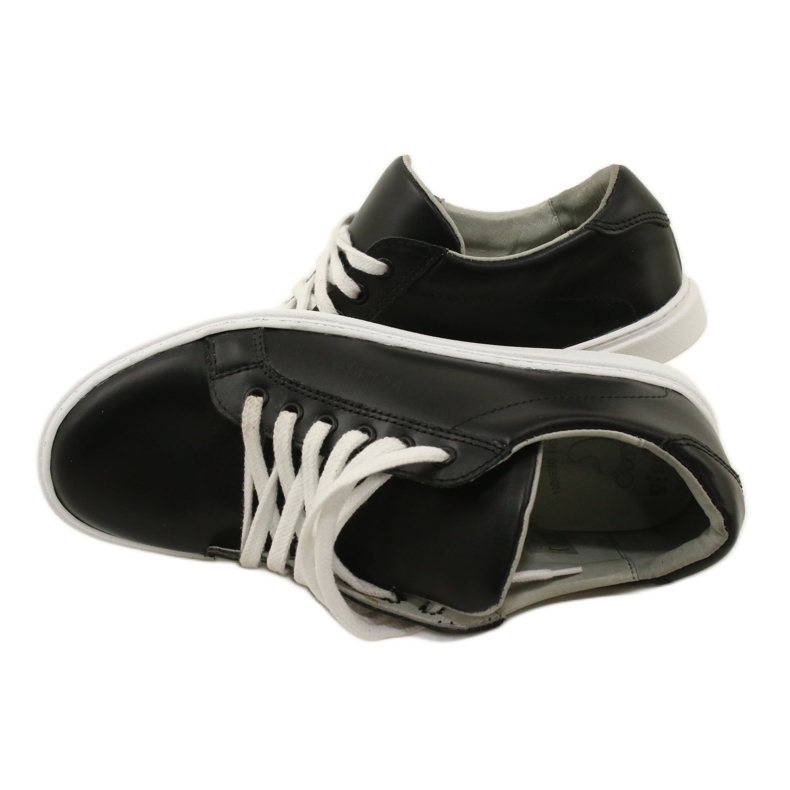 Vriston Baskets en cuir masculin noir le noir 5