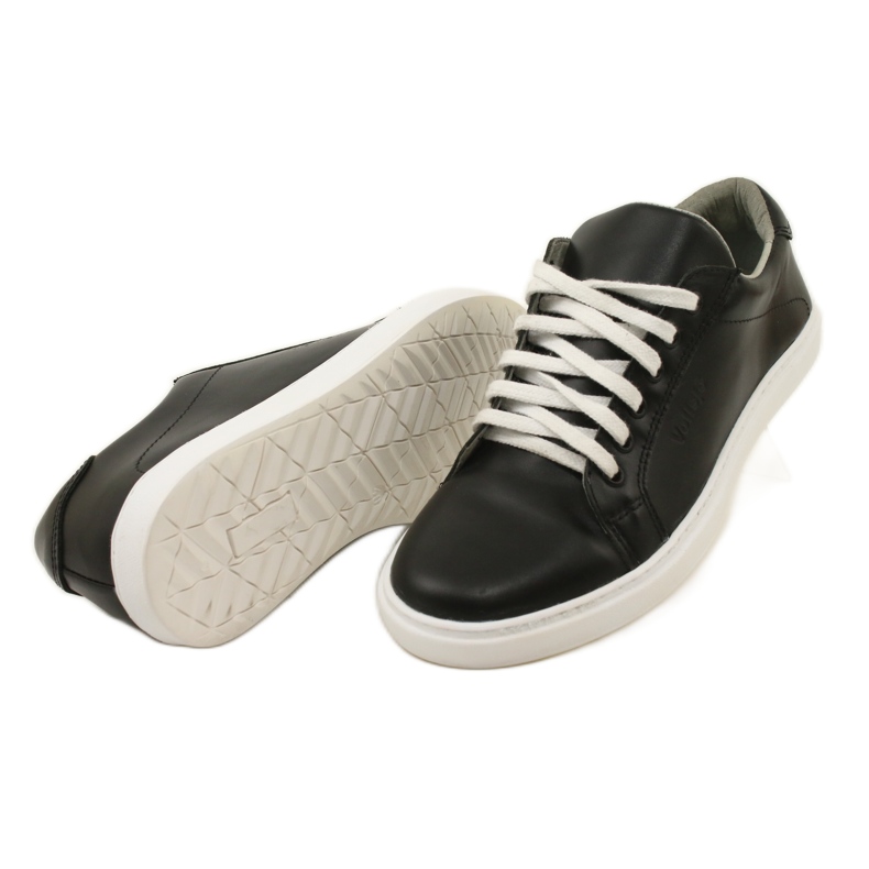 Vriston Baskets en cuir masculin noir le noir 4
