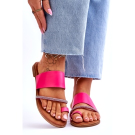 Flip pour femmes -flops avec une bande de fuchsia décorative rose 1