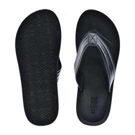 Tongs pour hommes en cuir écologique noir Big Star LL174605 1
