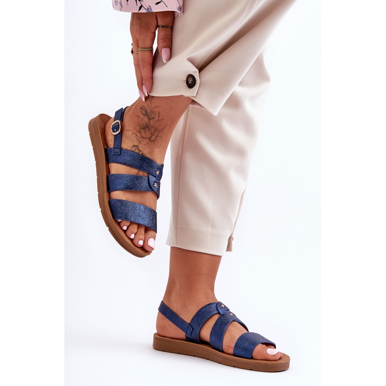 PG1 Sandales à Paillettes pour Femme Bleu Catalia 2