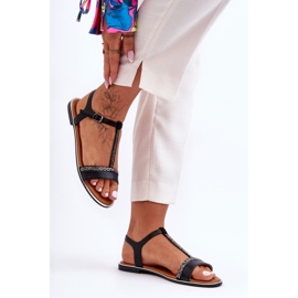 Sandales Penna Cubic Zirconia noires pour femmes 1