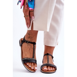 Sandales Penna Cubic Zirconia noires pour femmes 2