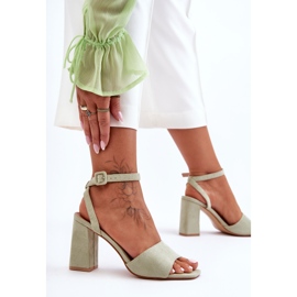 Sandales à talons hauts en daim vert Harriet 2