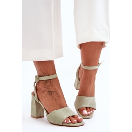 Sandales à talons hauts en daim vert Harriet 6
