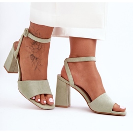 Sandales à talons hauts en daim vert Harriet 5