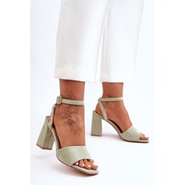 Sandales à talons hauts en daim vert Harriet 7