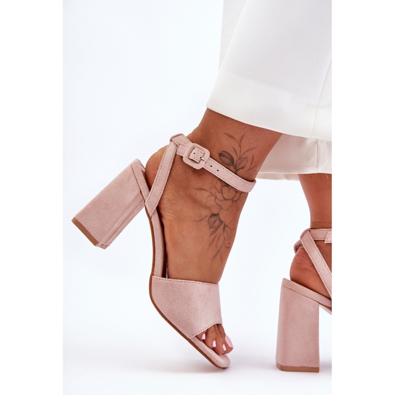Sandales à talons hauts en daim nude Harriet rose 2