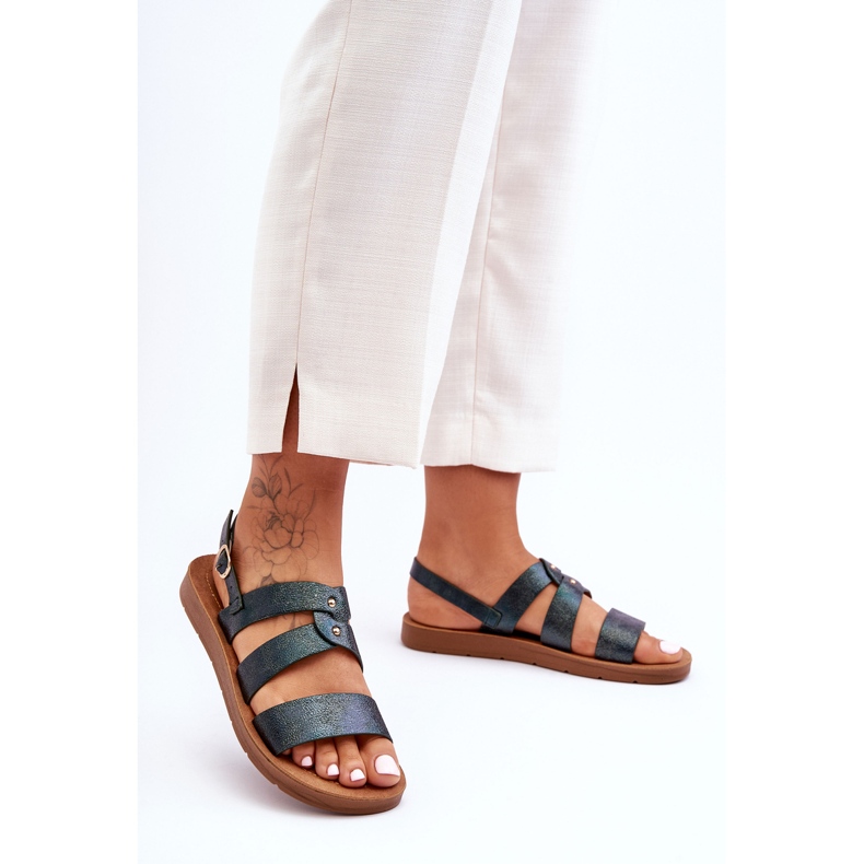 PG1 Sandales Brillantes Femme Vert Foncé Catalia 1