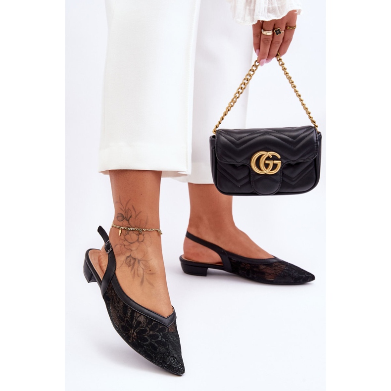 PG1 Ballerines Fleur Femme Noir Adore le noir 1