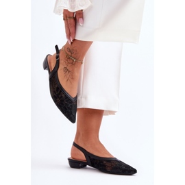 PG1 Ballerines Fleur Femme Noir Adore 2