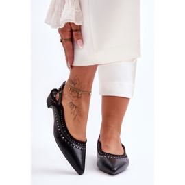 PG1 Ballerines En Cuir Avec Clous Noir Laroshe 1