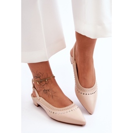 PG1 Ballerines en cuir à clous beiges Laroshe 1
