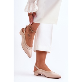 PG1 Ballerines en cuir à clous beiges Laroshe 6