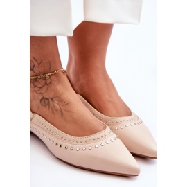 PG1 Ballerines en cuir à clous beiges Laroshe 3