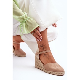 PG1 Sandales Compensées en Daim Beige Selfoss 2