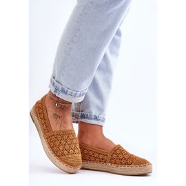 PG1 Espadrilles Femme Camel One Lover Ajourées brun 5