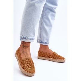 PG1 Espadrilles Femme Camel One Lover Ajourées brun 7