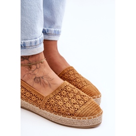 PG1 Espadrilles Femme Camel One Lover Ajourées brun 3