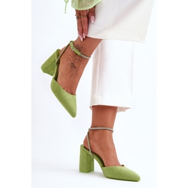 Escarpins En Daim Avec Bande Décorative Vert Lirosa 2