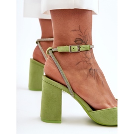Escarpins En Daim Avec Bande Décorative Vert Lirosa 3