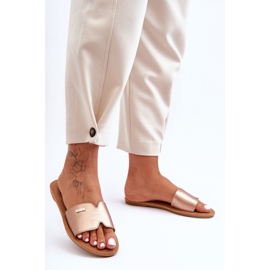 Escarpins Talons Plats Confortables Femme Or Rose Coraline doré 1