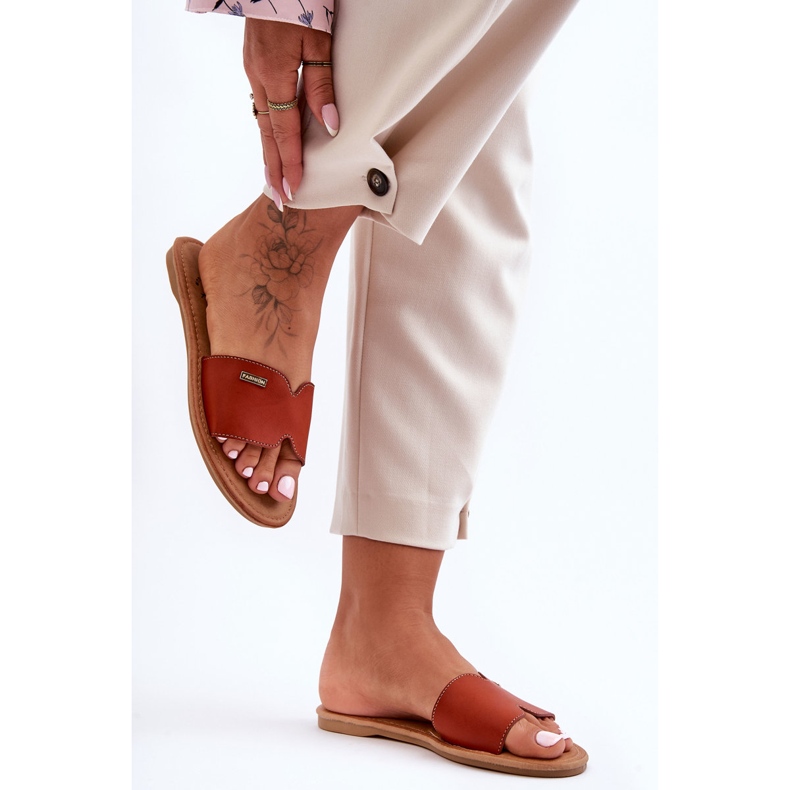 Sandales Talons Plats Confortables Femme Marron Coraline brun 2