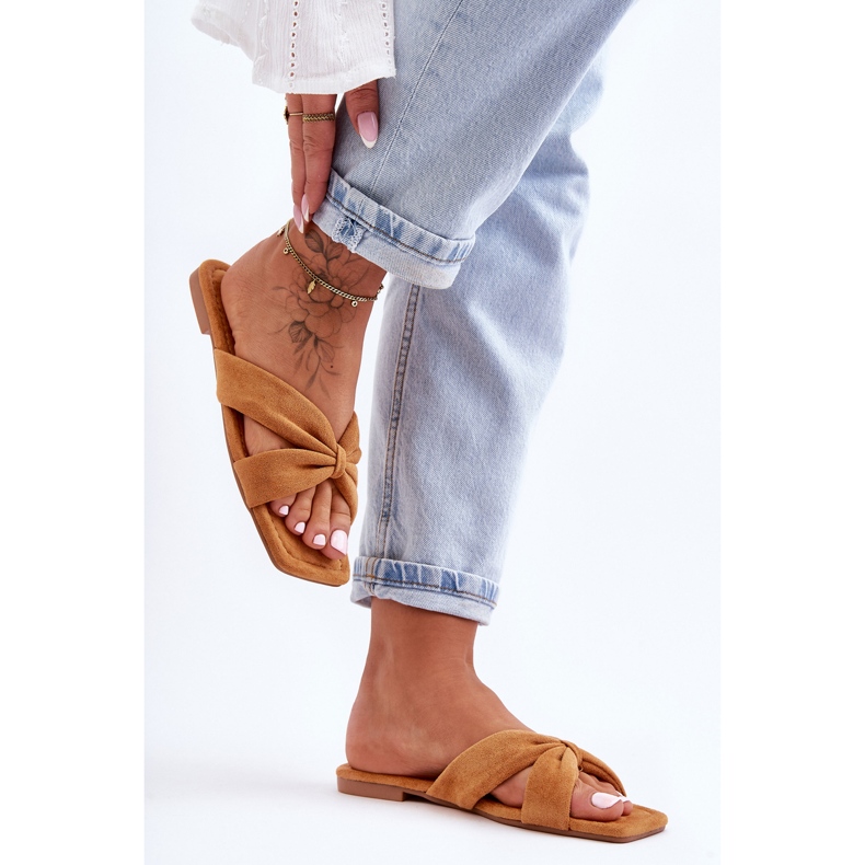 Chaussons Velours Femme Camel Vanilla Sky brun 2