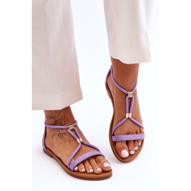 Sandales Plates Zippées Femme Violet Jullie 1