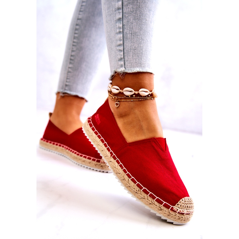Espadrilles Rouges Sur Une Semelle Tressée Big Star HH274494 2