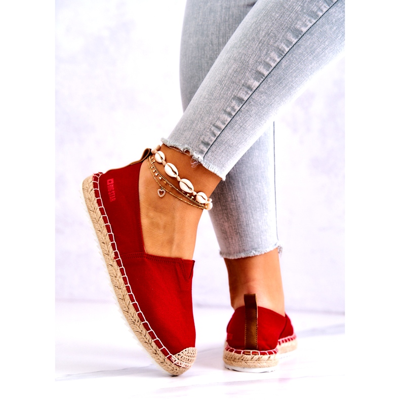 Espadrilles Rouges Sur Une Semelle Tressée Big Star HH274494 3