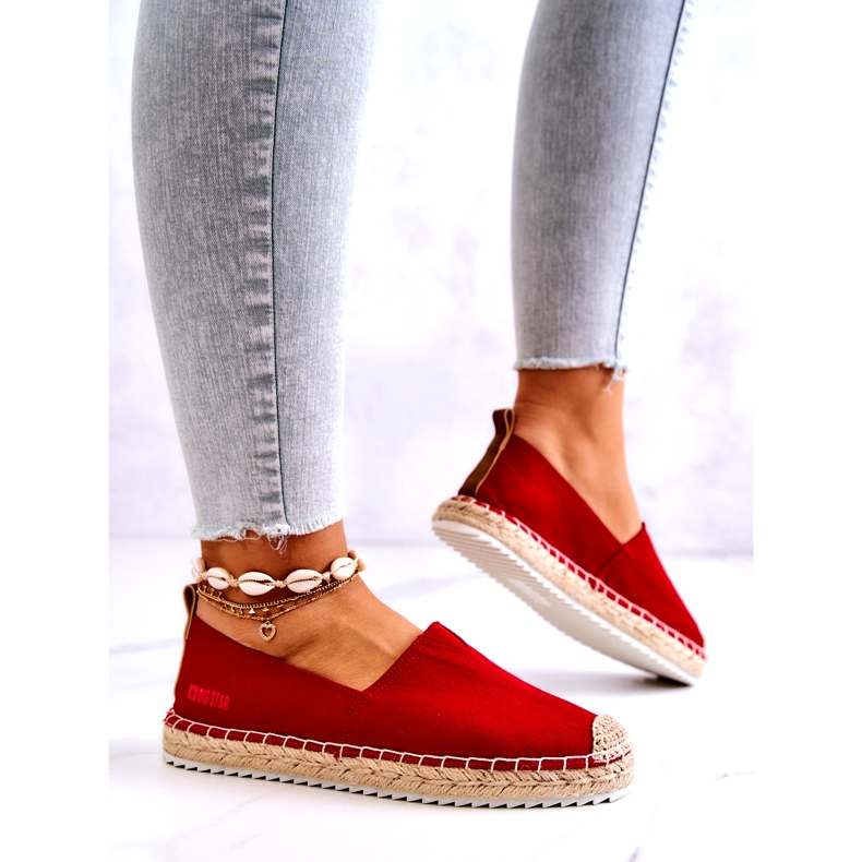 Espadrilles Rouges Sur Une Semelle Tressée Big Star HH274494 4
