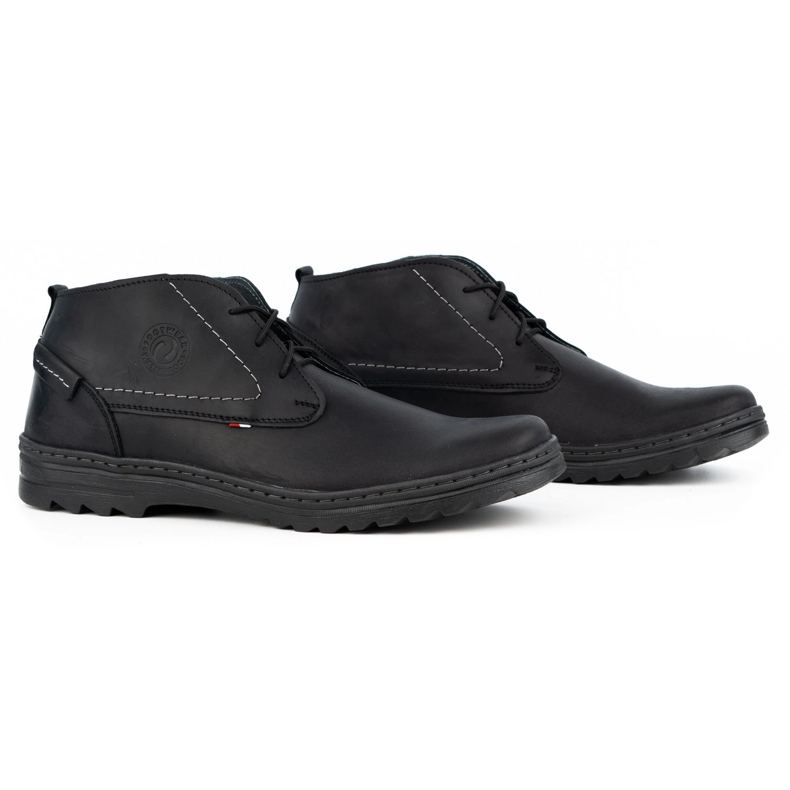 Olivier Chaussures décontractées en cuir pour hommes 234GT noir 2
