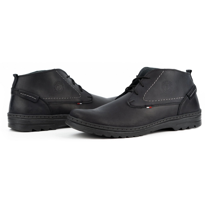 Olivier Chaussures décontractées en cuir pour hommes 234GT noir 4