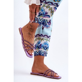 Chaussons Femme Avec Rayures Et Bijoux Violet Leomi 1 Chaussons Femme Avec Rayures Et Bijoux Violet Leomi 1